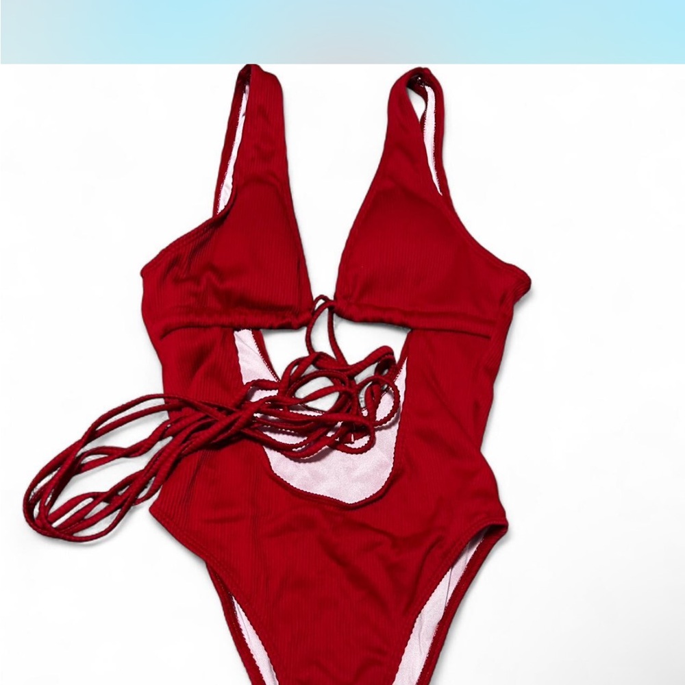 Red One Piece Swimsuit